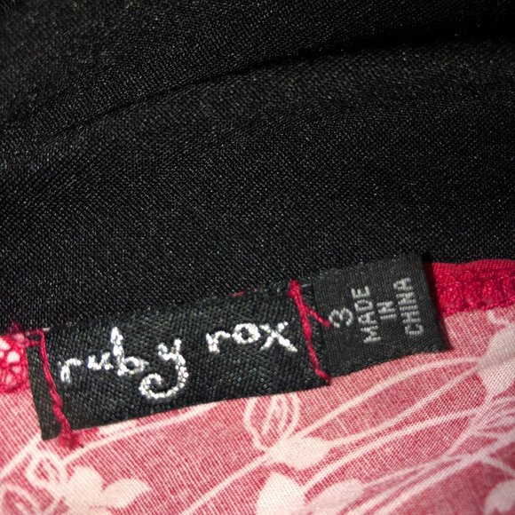 Ruby Rox Red/White Floral Dress Size 3 - Picture 3 of 5